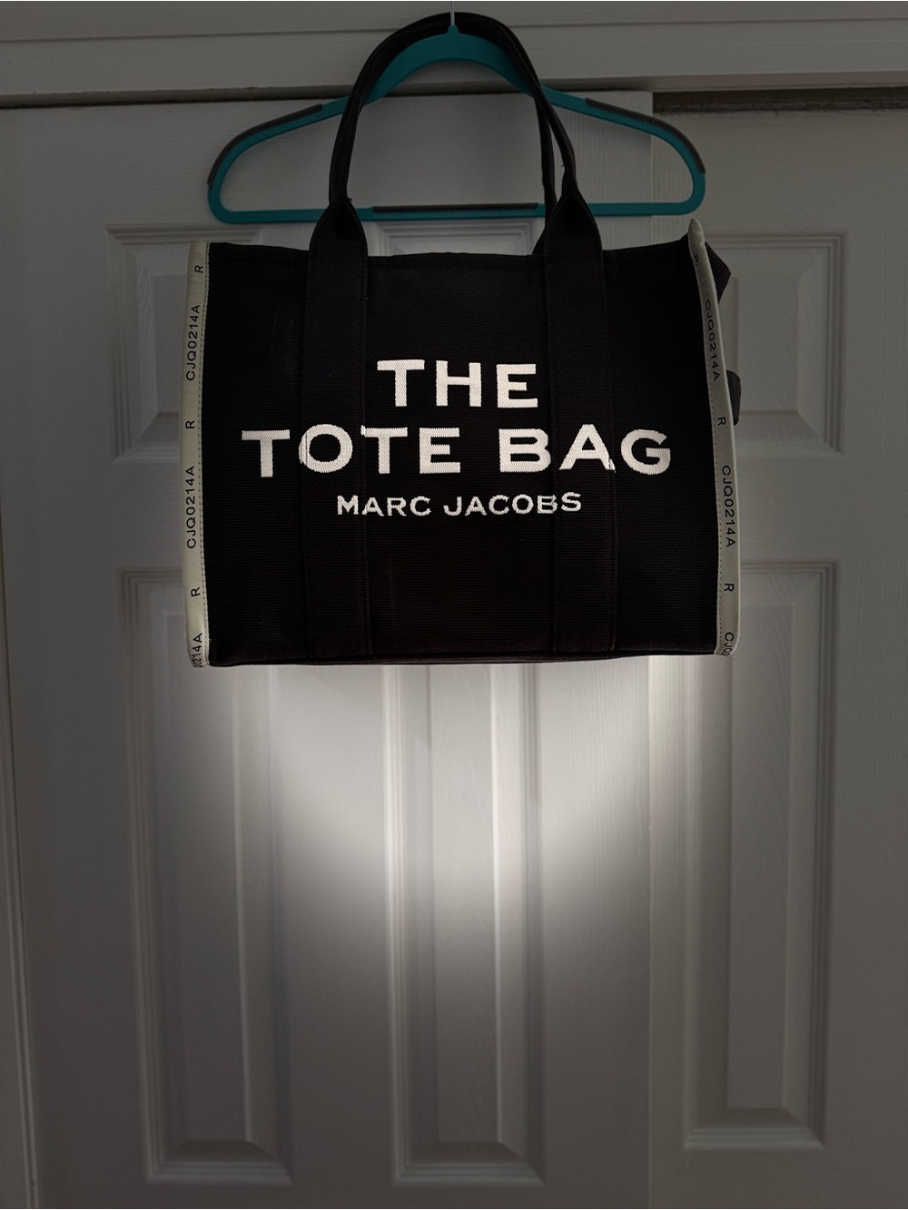 Marc Jacobs Black Canvas Tote with White Logo